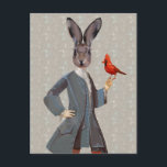 Rabbit And Bird Postcard<br><div class="desc">Fashion & Figurative</div>