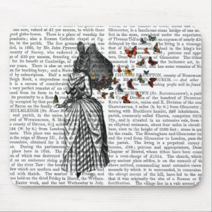 Rabbit and Butterfly Parasol 2 Mouse Pad