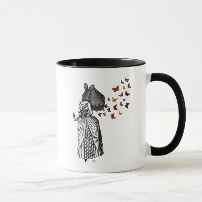 Rabbit and Butterfly Parasol 2 Mug (Right)
