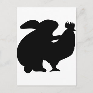 Rabbit and Chicken Postcard
