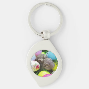 Rabbit and coloured Golf Balls Keychain