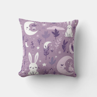Rabbit and moon cushion