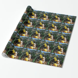 Rabbit and Yellow Easter egg Wrapping Paper