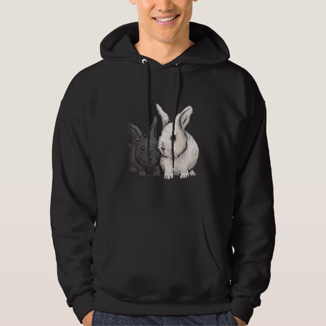 Rabbit animal animal print rabbit children hoodie (Front)