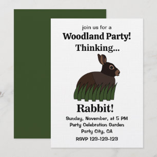 Rabbit Animal Cute Bunny Woodland Party Invitation
