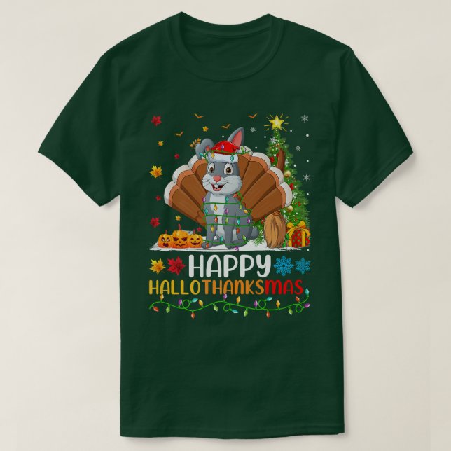 Rabbit Animal Lover Funny Happy Rabbit HelloThanks T-Shirt (Design Front)