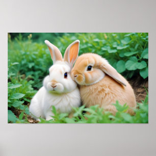 Rabbit Animal Nature Wildlife Affection Caring Poster