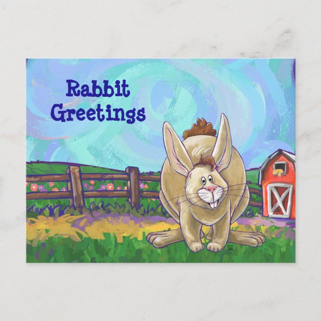 Rabbit Animal Parade writing stuff Postcard (Front)