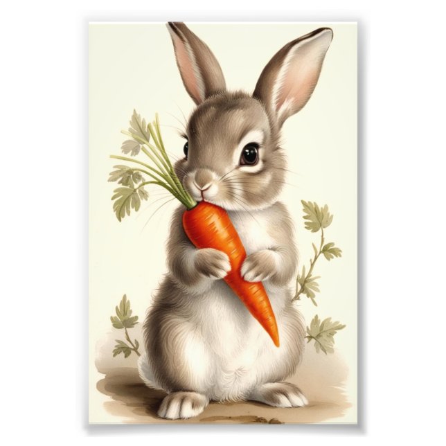 Rabbit Art Spring Flower Nursery Print (Front)