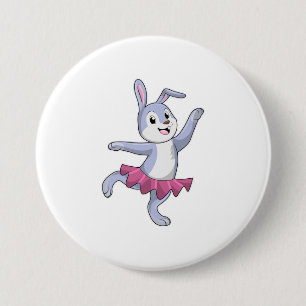 Rabbit as Ballerina at Ballet 3 Inch Round Button