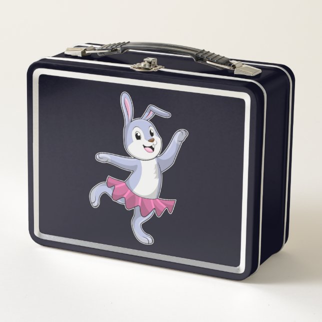 Rabbit as Ballerina at Ballet Metal Lunch Box (Front)