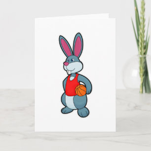 Rabbit as Basketball player with Basketball Card