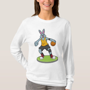Rabbit as Basketball player with Basketball T-Shirt