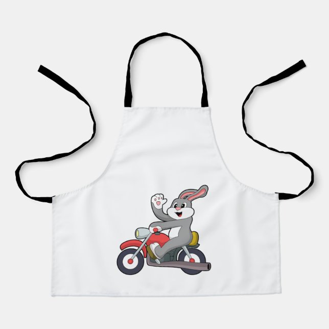 Rabbit as Biker with Motorcycle.PNG Apron (Front)