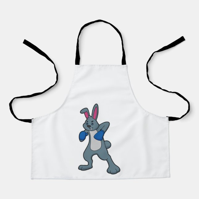 Rabbit as Boxer with Boxing gloves Apron (Front)