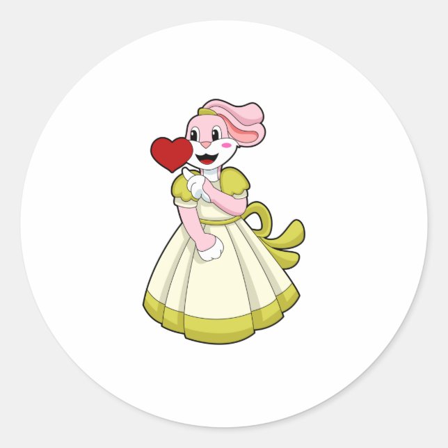 Rabbit as Bride with Wedding dress.PNG Classic Round Sticker (Front)