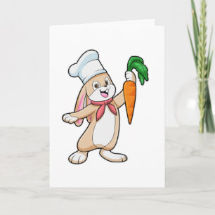 Rabbit as Cook with Carrot Card