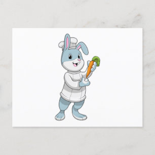 Rabbit as Cook with Carrot Postcard