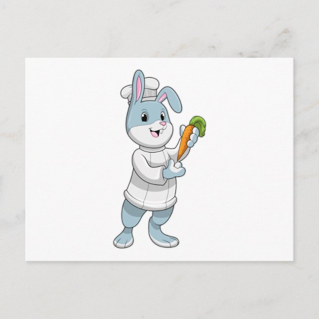 Rabbit as Cook with Carrot Postcard (Front)