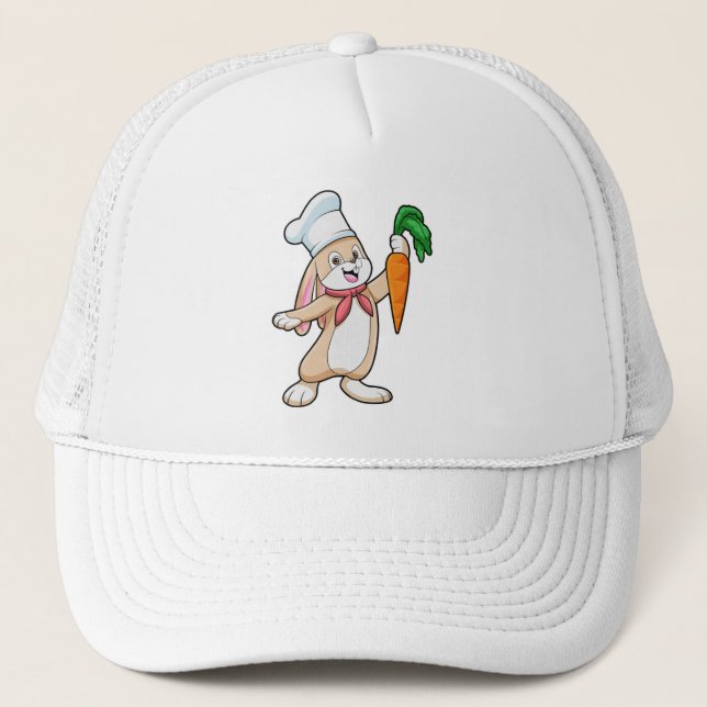 Rabbit as Cook with Carrot Trucker Hat (Front)
