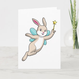 Rabbit as Fairy with Magic wand Card