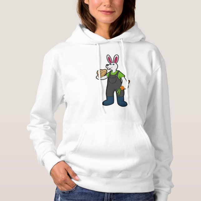 Rabbit as Farmer with Carrot & Hat Hoodie (Front)