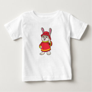 Rabbit as Firefighter with Helmet Baby T-Shirt