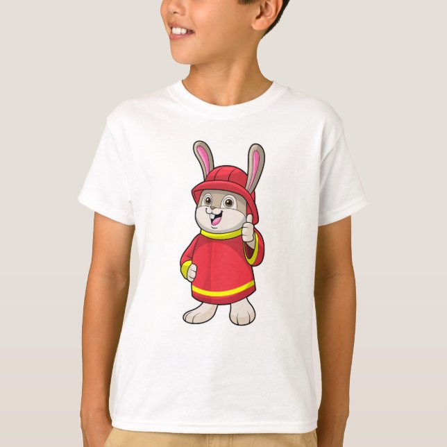 Rabbit as Firefighter with Helmet T-Shirt (Front)