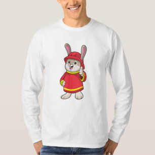 Rabbit as Firefighter with Helmet T-Shirt
