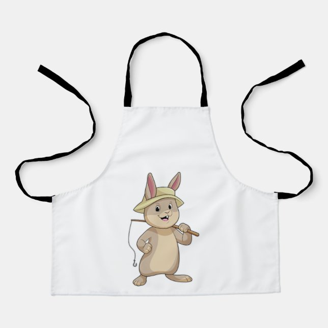 Rabbit as Fisher with Fishing rod Apron (Front)