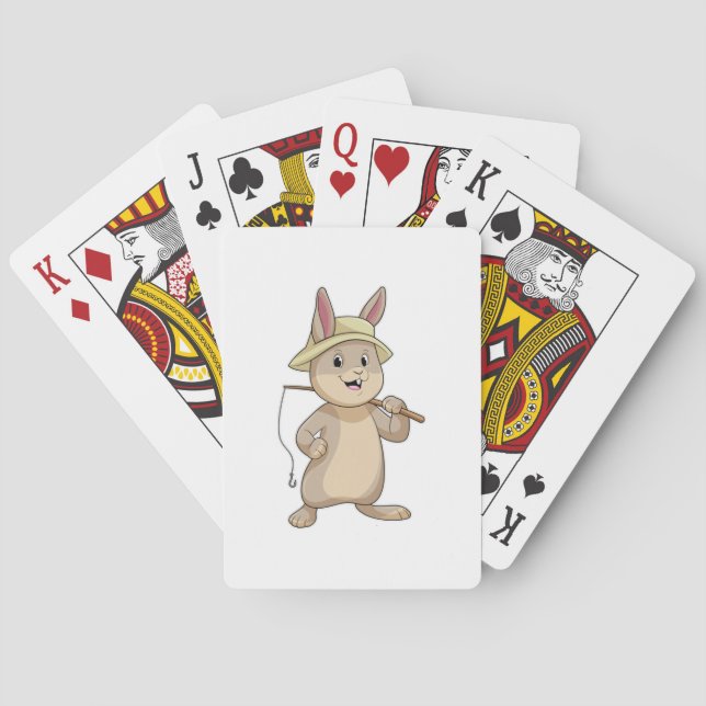 Rabbit as Fisher with Fishing rod Playing Cards (Back)