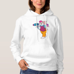 Rabbit as Hairdresser with Hair dryer & Comb Hoodie
