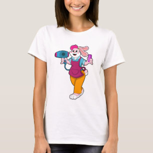 Rabbit as Hairdresser with Hair dryer & Comb T-Shirt