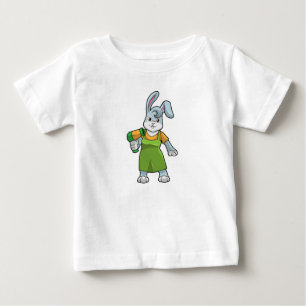 Rabbit as Hairdresser with Hairdryer Baby T-Shirt