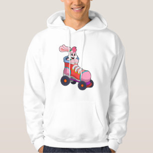 Rabbit as Inline Skater with Inline Skates Hoodie