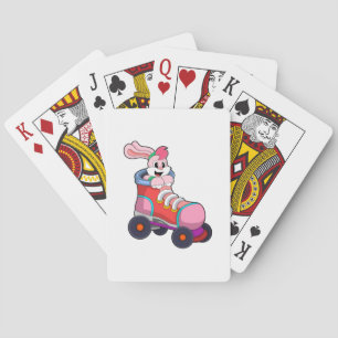Rabbit as Inline Skater with Inline Skates Playing Cards