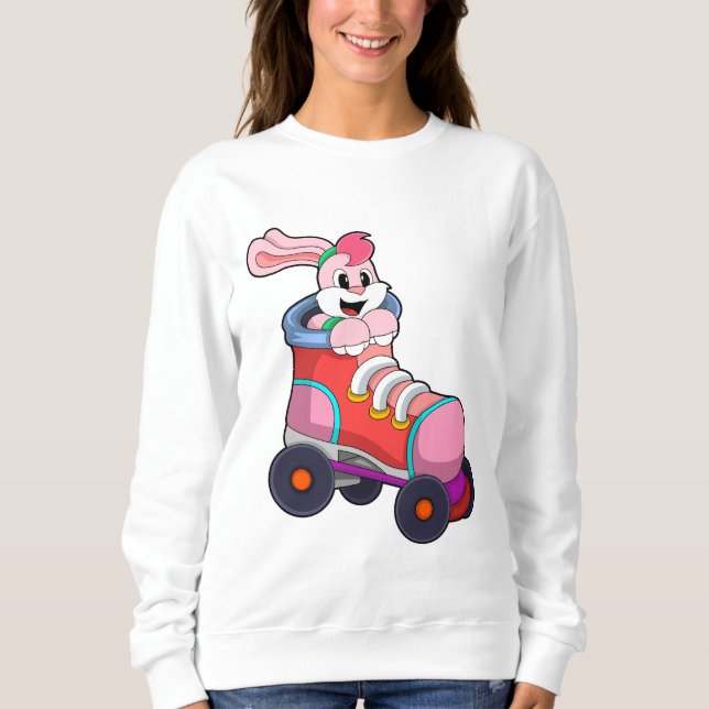 Rabbit as Inline Skater with Inline Skates Sweatshirt (Front)