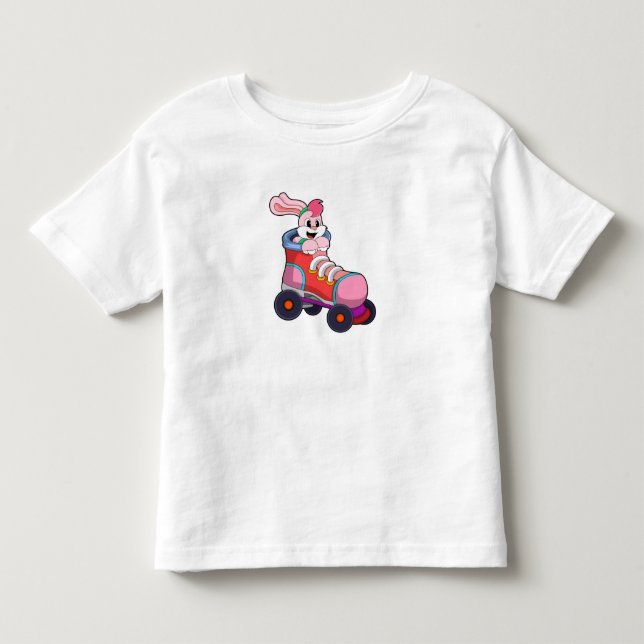 Rabbit as Inline Skater with Inline Skates Toddler T-shirt (Front)