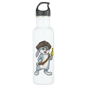 Rabbit as Pirate with Hook hand & Pirate hat 710 Ml Water Bottle