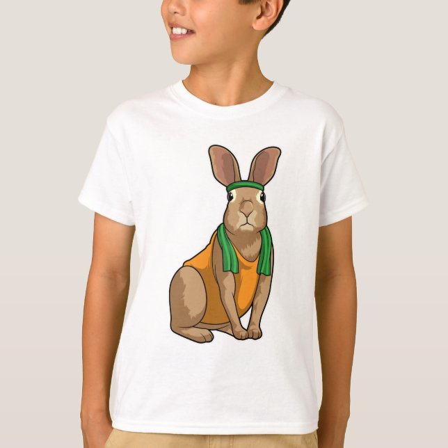 Rabbit as Runner with Towel T-Shirt (Front)