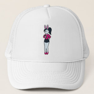 Rabbit as Secretary with Notepad & Glasses Trucker Hat