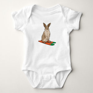 Rabbit as Skier with Ski Baby Bodysuit