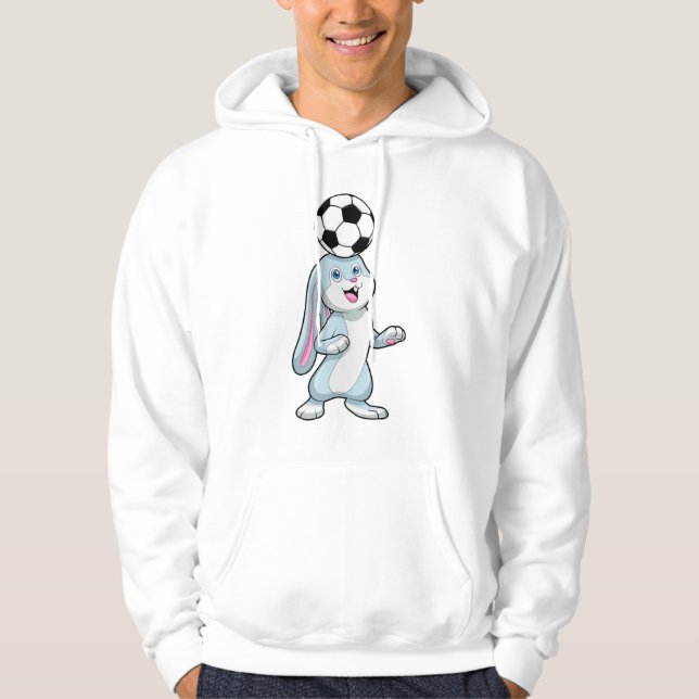 Rabbit as Soccer player with Soccer ball Hoodie (Front)