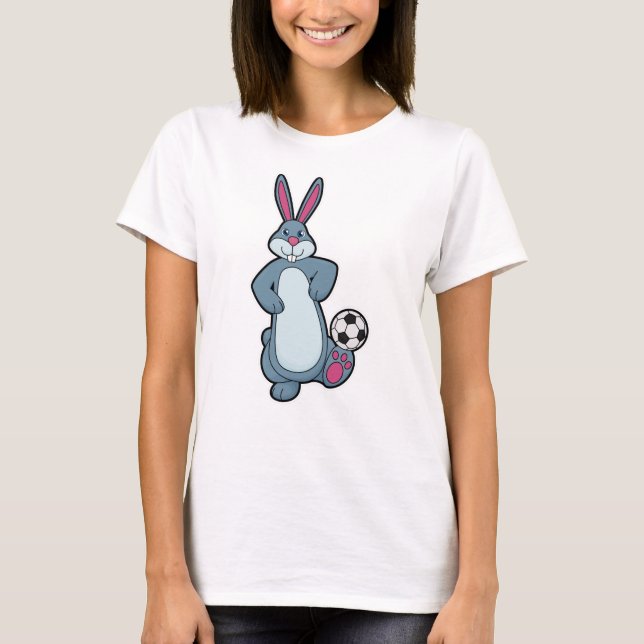Rabbit as Soccer player with Soccer ball T-Shirt (Front)