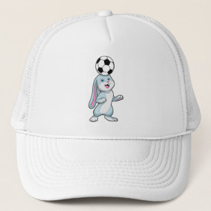 Rabbit as Soccer player with Soccer ball Trucker Hat
