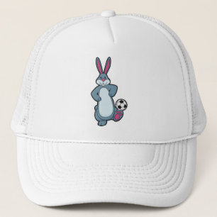 Rabbit as Soccer player with Soccer ball Trucker Hat