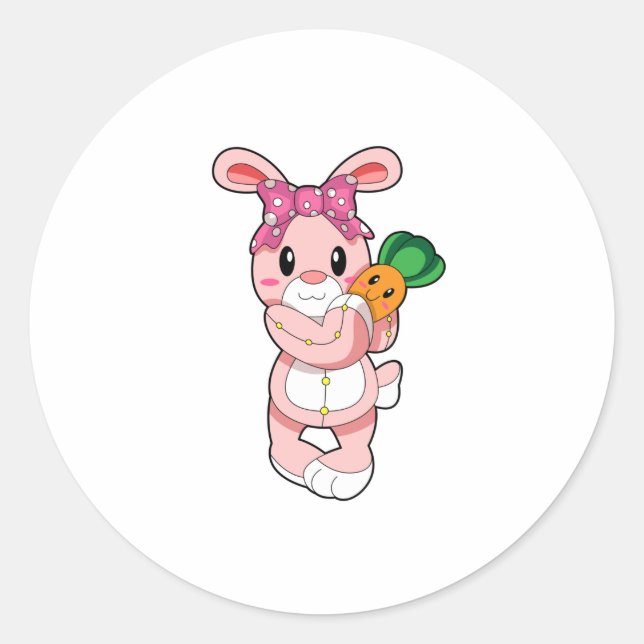 Rabbit as Toy Classic Round Sticker (Front)