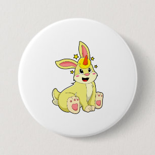 Rabbit as Unicorn 3 Inch Round Button