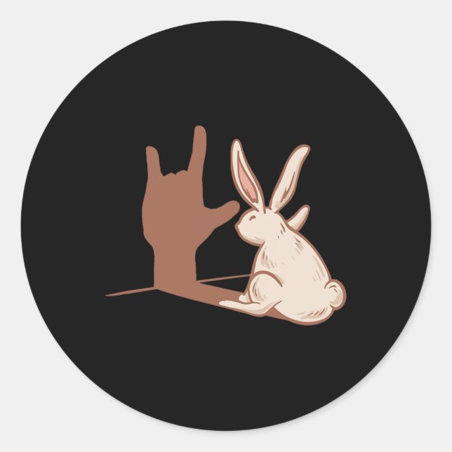 Rabbit Asl Hand Gesture Deaf Hearing Loss Awarenes Classic Round Sticker (Front)