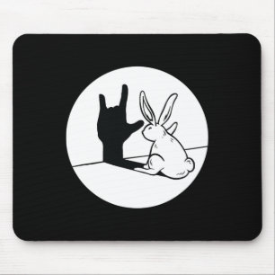 Rabbit Asl Hand Gesture Deaf Hearing Loss Awarenes Mouse Pad